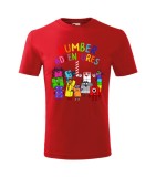 Tricou Personalizat Rosu Number blocks pentru Copii 4