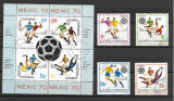 Romania 1970 - C.M. de Fotbal - Mexic, serie/colita stampilat, LP 729/729a
