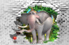 Tablou canvas Elefant in evadare, 75 x 50 cm
