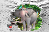Cumpara ieftin Autocolant Elefant in evadare, 220 x 135 cm