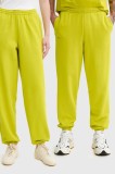 Pangaia pantaloni de trening din bumbac culoarea verde, uni, 10000295