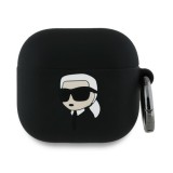 Husa pentru Apple AirPods 4 - Karl Lagerfeld Silicone Karl Head 3D (KLA4RUNIKK) - Black