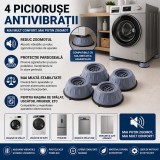 SMARTECH Set 4 picioruse, anti-zgomot si antiderapante, suporti amortizare vibratii masina de spalat, amortizoare uscator de rufe, frigider