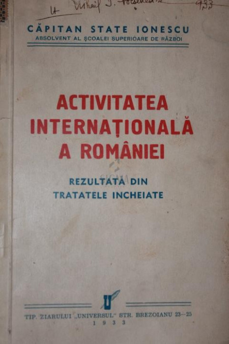 ACTIVITATEA INTERNATIONALA A ROMANIEI