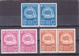 ROMANIA EXIL 1956 UNESCO EMISIUNEA A III-A DANTELATA,MNH IN PERECHE., Istorie, Nestampilat