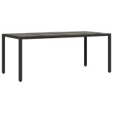 Cumpara ieftin Masa gradina cu blat din sticla, negru, 190x90x75 cm, poliratan