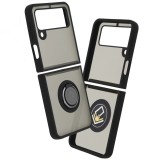 Husa Samsung Galaxy Z Flip3 5G Techsuit Glinth cu inel suport stand magnetic, negru