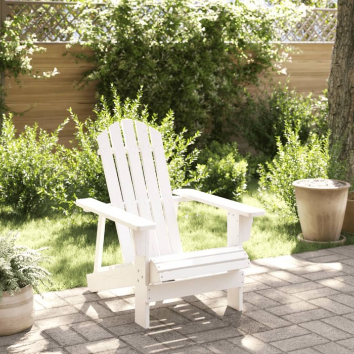Gossi scaun adirondack, alb, 69x85x90,5 cm, lemn masiv de brad