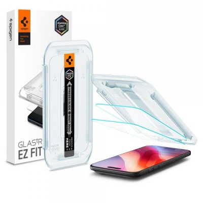 Folie de protectie Ecran Spigen GlastR EZ FIT pentru Apple iPhone 17 Air, Sticla Securizata, Full Glue, Set 2 bucati foto
