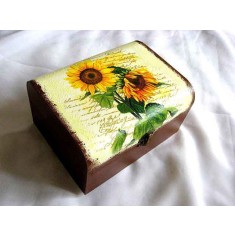 Cutie de lemn decorata cu floarea soarelui 27417