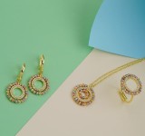 Cumpara ieftin Set Colier, Cercei si Inel Din Argint Auriu Rotund SET400G