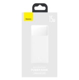Cumpara ieftin Baterie Externa 20.000 mAh, Power Bank USB-C Baseus BiPow, 15W, Type-C, 2 x USB-A, Micro USB, 0.25 m - Alb