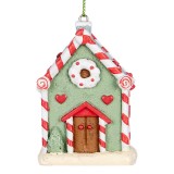 Cumpara ieftin Ornament brad Craciun Casuta Turta Dulce polirasina multicolora 6x4x8 cm