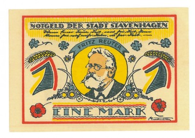 39 - Jeton GERMANIA - 1 Mark - 1921 UNC ( 9 / 6 cm ) foto