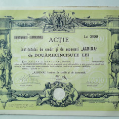 2500 Lei 1930 Albina Sibiu / actiuni vechi Romania 107185