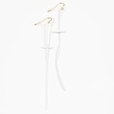 Cercei lungi albi model cruce