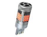 Bec LED T20 / W21/5W / 7443 Pozitie si Frana cu 2 Filament, 30W, 2800LM, Culoare Rosu, 36 SMD 3030, Ventilator Integrat, Canbus Integrat, fara eroare