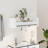 Raft perete alb 100x35x30.5 cm lemn prelucrat, raft suspendat, etajera depozitare, design economisire spatiu, rafturi living, dormitor