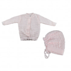 Set 2 piese bluza si caciula pentru fete Mini Junior KN3-R-56, Roz foto
