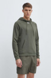 Under Armour bluza barbati, culoarea verde, cu glugă, neted