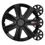 Set capace roti auto 4 buc Versaco GTX carbon negru 17 inch, pentru jante din otel, montaj usor, ambalaj COLOR BOX, ABS de inalta calitate