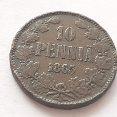 285. Moneda Finland 10 pennia 1865