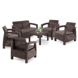 Cumpara ieftin Set de mobilier de grădină Corfu Big Light cu masă Chicago maro