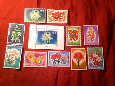 Serie Rwanda 1966 - Flora , 10 valori + Colita foto