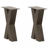 Gossi picioare pentru masuta cafea in forma x 2 buc otel natural otel