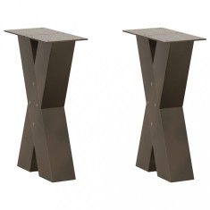 vidaXL Picioare pentru masă de cafea &icirc;n formă de X, 2 buc., oțel natural, 38x(42-43) cm