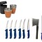 Set cutite profesionale de macelarie, 8 piese , Tip C, Cadou Set 4 pahare Inox