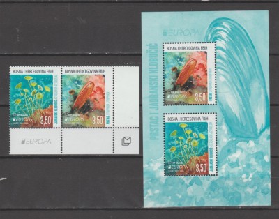 BOSNIA -HERZEGOVINA (Croata) 2024 EUROPA CEPT Serie 2 timbre + Bloc MNH** foto