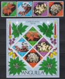 Anguilla 1979 - Crăciun - Flori, Serie + Bloc, MNH