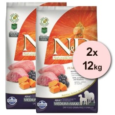 Farmina N&amp;amp;amp;D dog GF PUMPKIN adult medium/maxi, lamb &amp;amp;amp; blueberry - 2 x 12kg foto