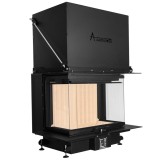 Focar de șemineu - Crystal 80 MAX German Edition &ndash; Geam panoramic 3 suprafețe vitrate, 13 KW, randament 85%