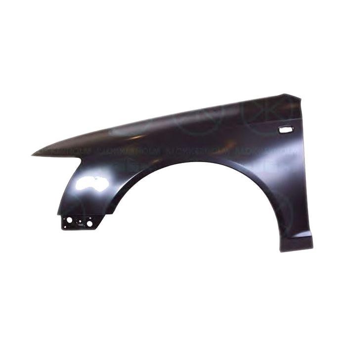 Aripa fata Audi A6 (C6) Sedan/Avant, 05.2004-10.2008, partea Dreapta, cu gaura pentru semnalizare, 4F0821104A, 133802-Q aluminiu