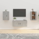 vidaXL Dulapuri TV montate pe perete, 2 buc., gri beton, 40x34,5x60 cm