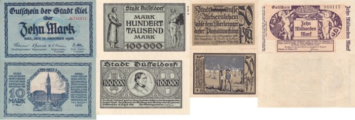 GERMANIA lot 4 buc. notgeld AUNC/UNC!!!