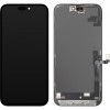 Display cu Touchscreen JK pentru Apple iPhone 16 Plus, cu Rama, Versiune LCD In-Cell, Negru