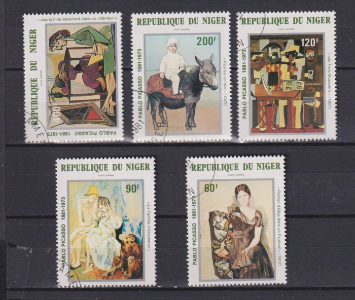 REPUBLICA NIGER ARTA 1981 MI: 752-756 STAMPILATE