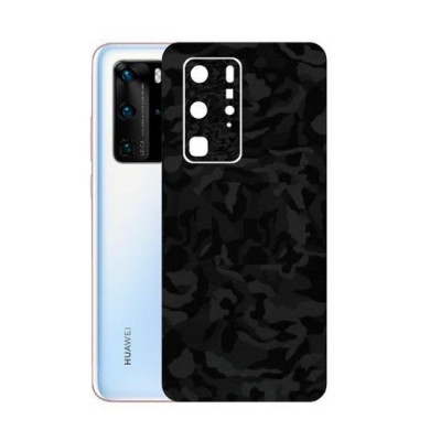 Set Folii Skin Acoperire 360 Compatibile cu Huawei P40 Pro (2 Buc) - ApcGsm Wraps Shadow Black foto