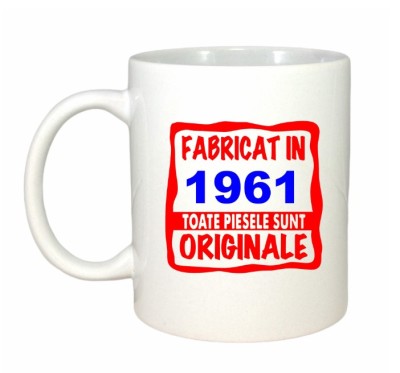 Cana alba personalizata Fabricat in 1961 toate piesele sunt originale, INOVATIX&amp;reg;. 330ml foto