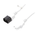 Cablu Prelungitor Alimentare Alb 0.5m IEC C13 la IEC C14 10A 250V