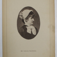 Mad. CATHERINE CARCALETZENU , FOTOGRAFIE DIN ALBUMUL NATIONAL , SERIE DE BUCAREST , EDITEUR LYONEL BONDY , FOTOGRAF W. CRONENBERG , CCA . 1900