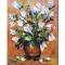 Tablou pictat manual, Puritate, vaza cu flori, 40x30cm acril in cutit efect 3D, Kenny Varniote