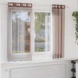 VidaXL Perdele Voile cu Oelii 2 buc Maro 140x140 cm