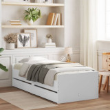 Cadru de pat cu sertare, alb, 100x200 cm GartenMobel Dekor, vidaXL