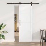Ușă glisantă cu set de hardware Alb 73.5x211 cm Lemn masiv Pin