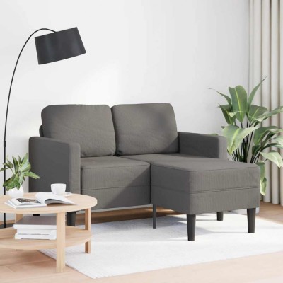 Gossi canapea cu 2 locuri cu sezlong in forma de l albastru 125 cm in foto