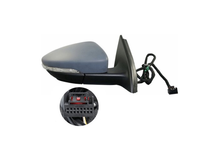Oglinda exterioara Volkswagen Passat (B7 (36)), 11.2010-2015, Dreapta, reglare electrica; grunduit; incalzita; geam convex; cromat; 6 pini; cu semnal